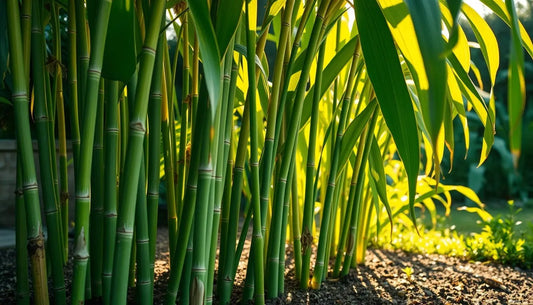 Sugar cane plants growing in garden